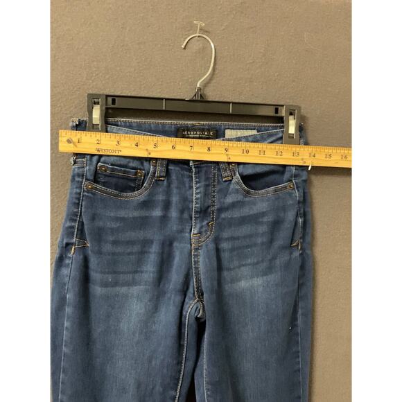 Aeropostale Women’s Jeans 0 Reg High Waisted Skinny Blue Denim Stretch Casual - Picture 3 of 7